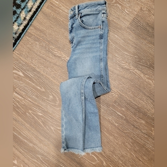 FREE PEOPLE size 26 Denim frayed Straight stretch NWOT - Picture 6 of 6